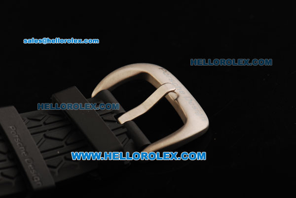 Porsche Design Regulator Chronograph Miyota Quartz Movement Steel Case with Red Dial and Black Rubber Strap - Click Image to Close